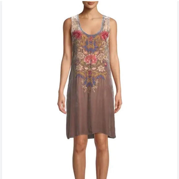 Johnny Was Simona Embroidered Velvet Tank Dress - Picture 3 of 6